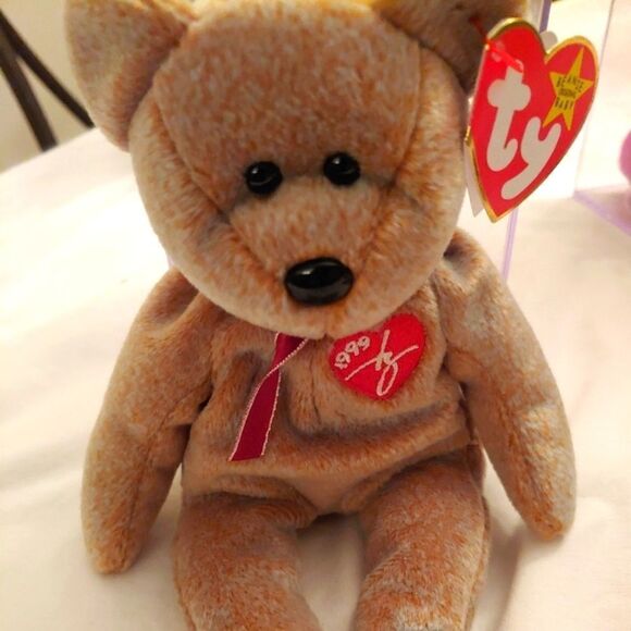 Ty 9" 1999 Signature Bear Beanie Baby With Tag - Picture 1 of 6